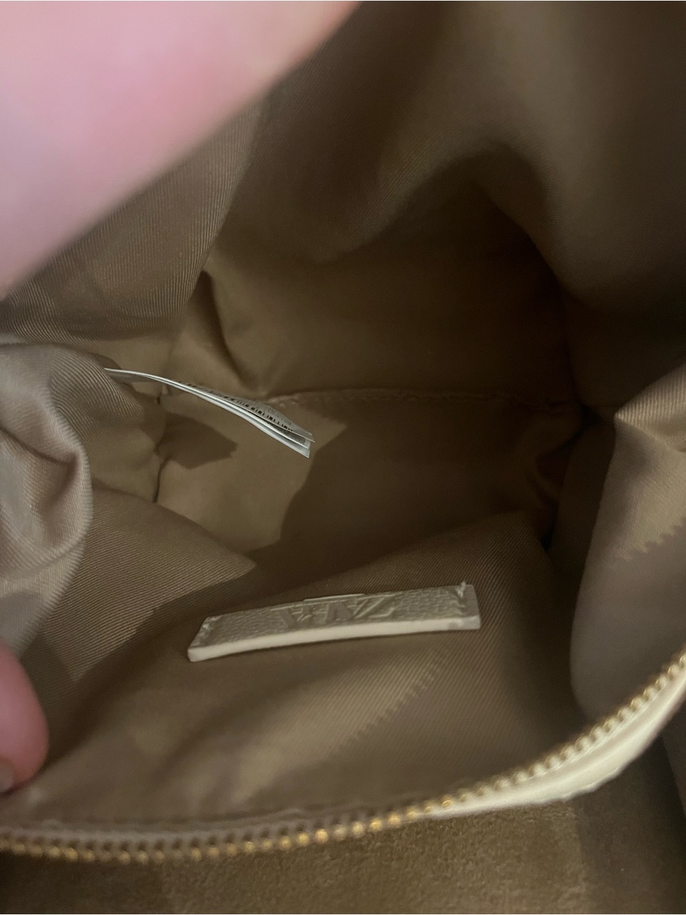 Zara Mini Pebbled Leather Top-Handle Crossbody — Light Beige - Picture 8 of 10